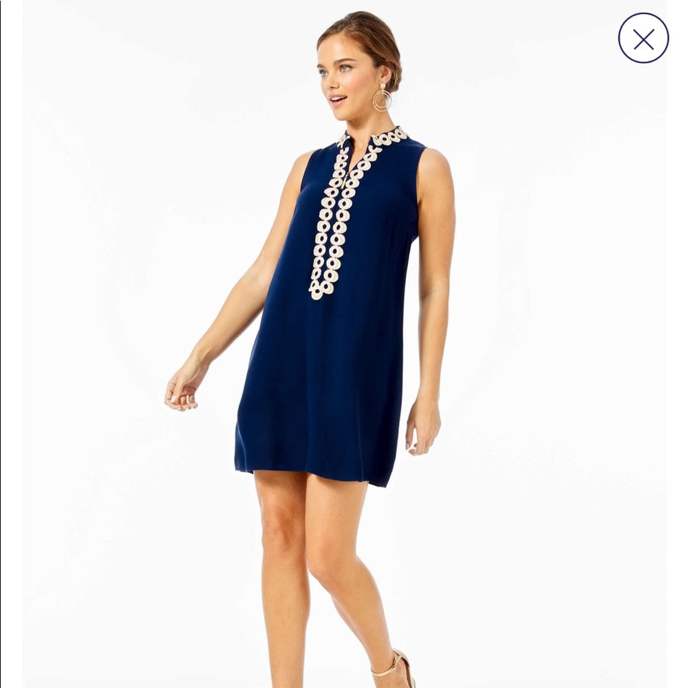 EUC Lilly Pulitzer Jane Shift Navy Sz 4